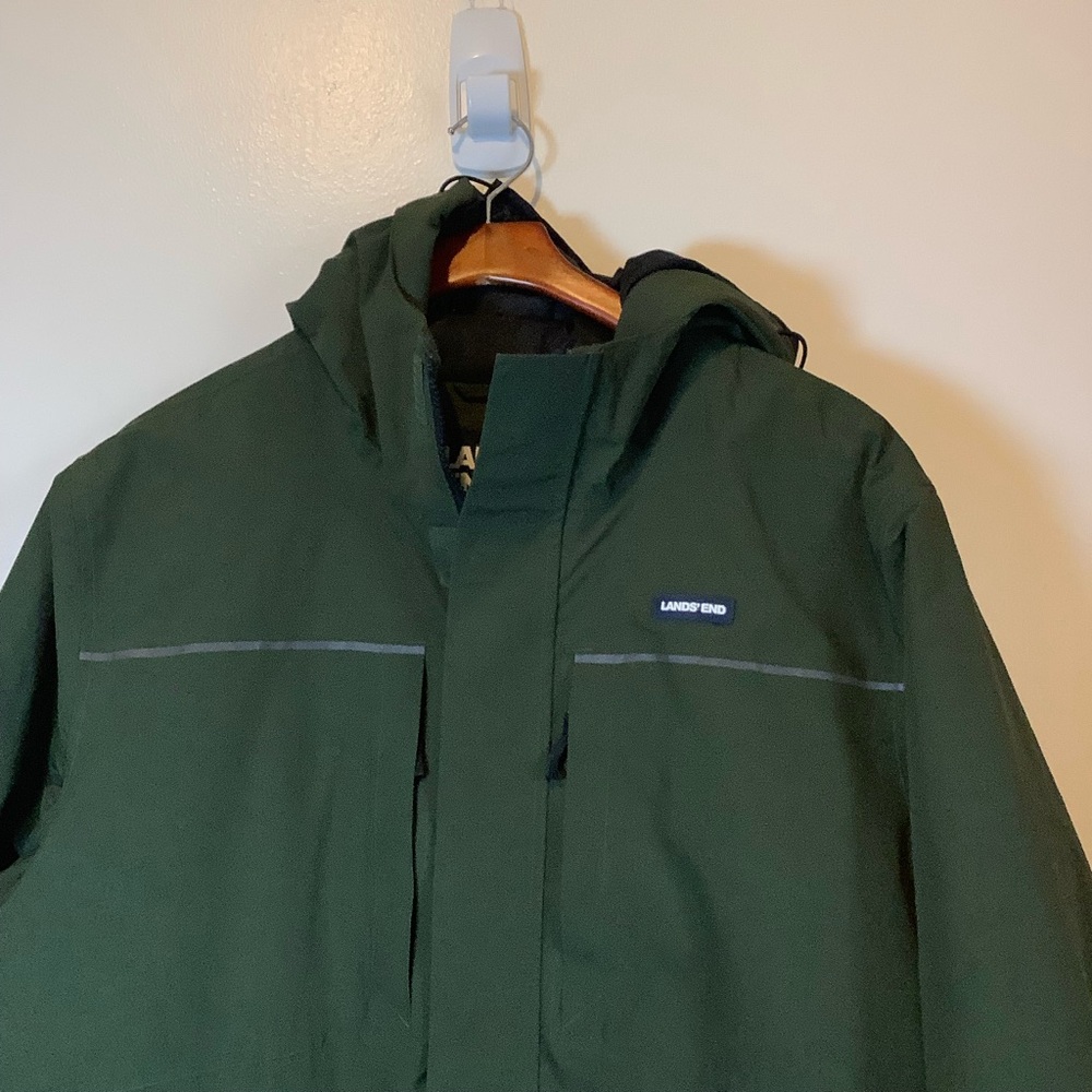 Men's Insulated Squall Parka Army Green Olive Coat Quilted Winter Rain Coat XL - Picture 14 of 16